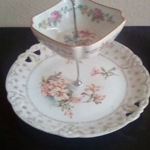 2 Plate Tier Porcelain VICTORIAN PLATES